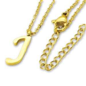 Amanto Ketting J Gold - Unisex - 316L Staal Goud PVD - Letter - 18 x 6 - 50 cm-0