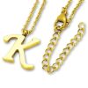 Amanto Ketting Letter K Gold - 316L Staal PVD - Alfabet - 16x14mm - 50cm-0