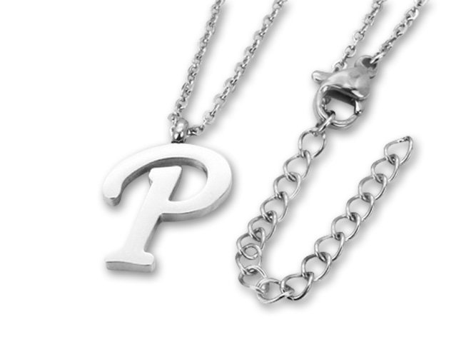 Amanto Ketting P - Unisex - 316L Staal PVD - Letter - 17 x 12 - 50 cm-0