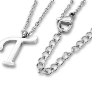 Amanto Ketting T - Unisex - Staal PVD - Letter - 17x11mm - 50cm-0