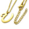Amanto Ketting U Gold - Unisex - 316L Staal Goud PVD - Letter - 16 x 14 - 50 cm-0