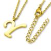 Amanto Ketting Y Gold - Unisex - 316L Staal Goud PVD - Letter - 17 x 16 - 50 cm-0