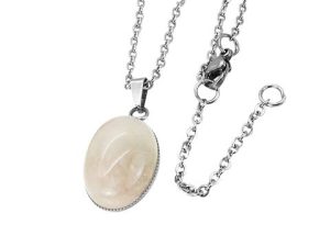 Amanto Ketting Dilin - Dames - 316L Staal PVD - Zirkonia - Natuursteen - 19 x 14 mm - 50 cm-0