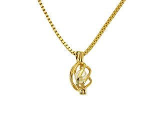 Amanto Ketting Ela Gold - Dames - 316L Staal Goud PVD - Parel - 21x10 mm - 45 cm-0