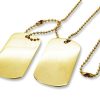 Amanto Ketting Elco - 316L Staal PVD Verguld - Dogtag - 52x30mm - 70cm-0