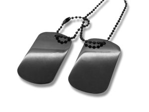 Amanto Ketting Elco Black - 316L Staal PVD - Dogtag - 52x30mm - 70cm-0