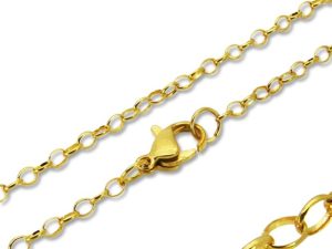 Amanto Ketting Eli Gold - 316L Staal Verguld PVD - Anker - 2mm - 45cm-0
