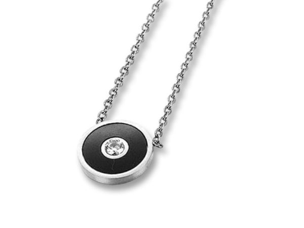 Amanto Ketting Efia - Dames - 316L Staal PVD - Rond -Zirkonia - ∅12 mm - 48 cm-0