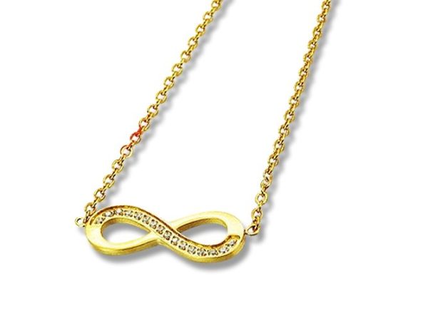 Amanto Ketting Eileen G - Dames - 316L Staal PVD - Infinity - 7x20mm - 48cm-0