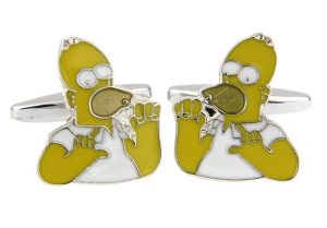 Amanto Manchetknopen Homer - 316L Staal PVD - Simpsons - 16x19mm-0