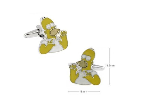 Amanto Manchetknopen Homer - 316L Staal PVD - Simpsons - 16x19mm-22264