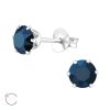 Amanto Oorbellen Elka Metallic Blue - Dames - 925 Zilver - Swarovski® - Rond - ∅5 mm-0