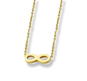 Amanto Ketting Emer Gold - Dames - 316L Staal Goudkleurig PVD - Infinity - 13x5 mm - 43+5 cm-0