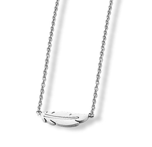 Amanto Ketting Ema - Dames - 316L Staal PVD - Veer - 15x5 mm - 45+5 cm-0