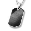 Amanto Ketting Emson - 316L Staal PVD - Dogtag - Carbon - 32x20mm - 60cm-0