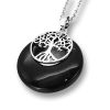 Amanto Ketting Elza Black - Dames - 316L Staal PVD - Natuursteen - ∅28 mm - 50 cm-0