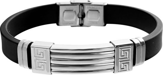 Montebello Armband Klaft - Heren - 316L Staal - Siliconen - 20.5 cm-0