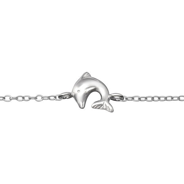 Amanto Kids Armband Erlise - Meisjes - 925 Zilver Gerhodineerd - Dolfijn - 9x8 mm - 15 cm-0