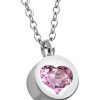 Amanto Ketting Esila Pink - Dames - 316L Staal PVD - Zirkonia - Hart - 45 cm-0