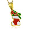 Montebello Ketting Christmas G - Dames - 316L Staal - Epoxy - Kerst - 37x40mm - 45cm-0