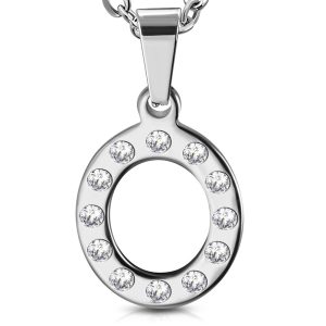 Amanto Ketting Letter O - Unisex - 316L Staal - Alfabet - 20x15mm - 50cm-0