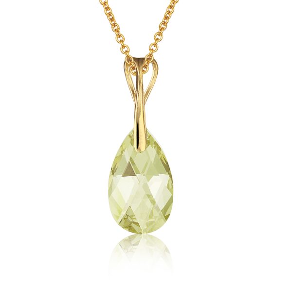 swarovski vergulde ketting met druppel