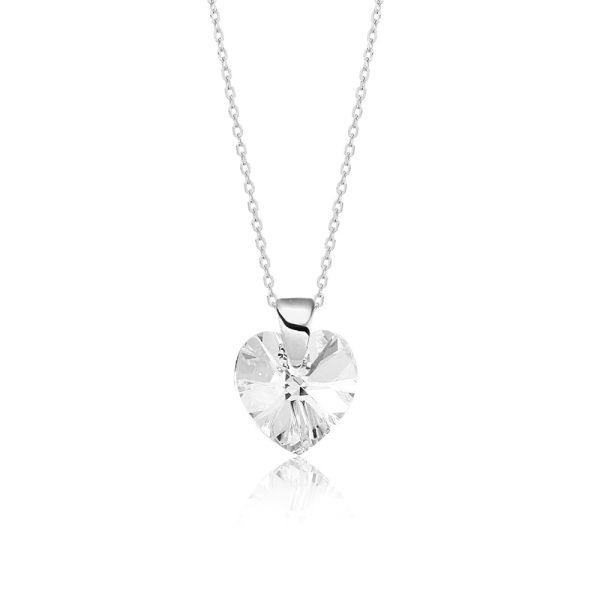 Zilveren Swarovski ketting met hartje