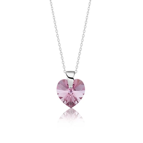 Zilveren Swarovski ketting met hartje